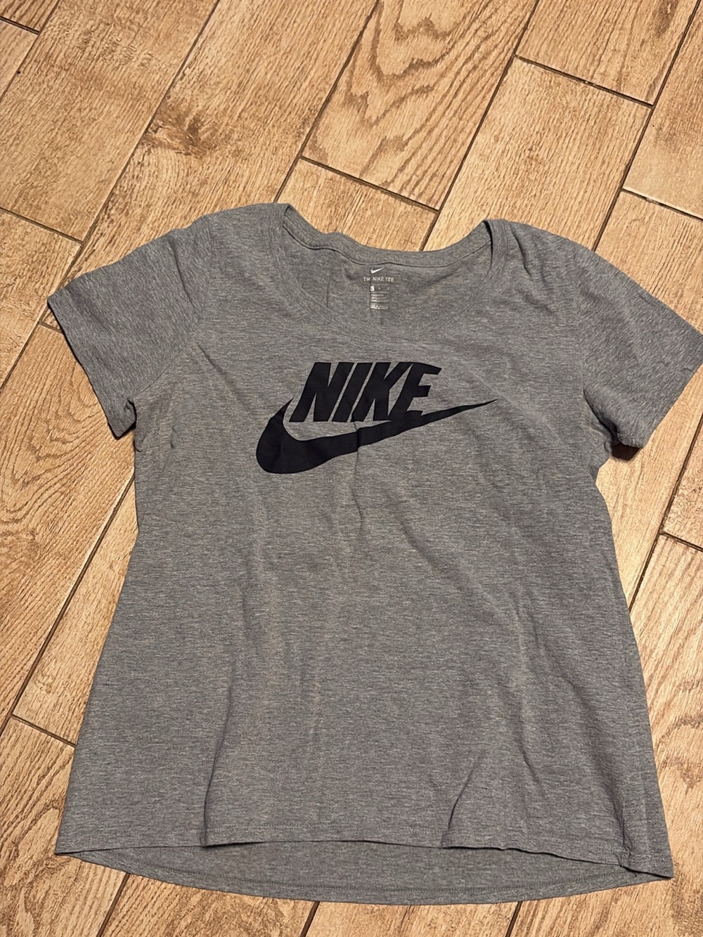 Nike Gray Short Sleeve Tee with Black Logo